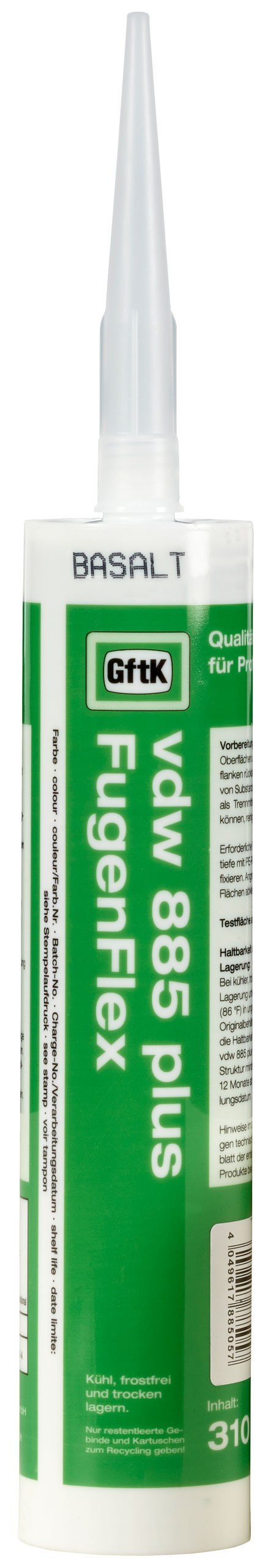 GftK vdw 885 plus FugenFlex basalt, Kartusche 310 ml