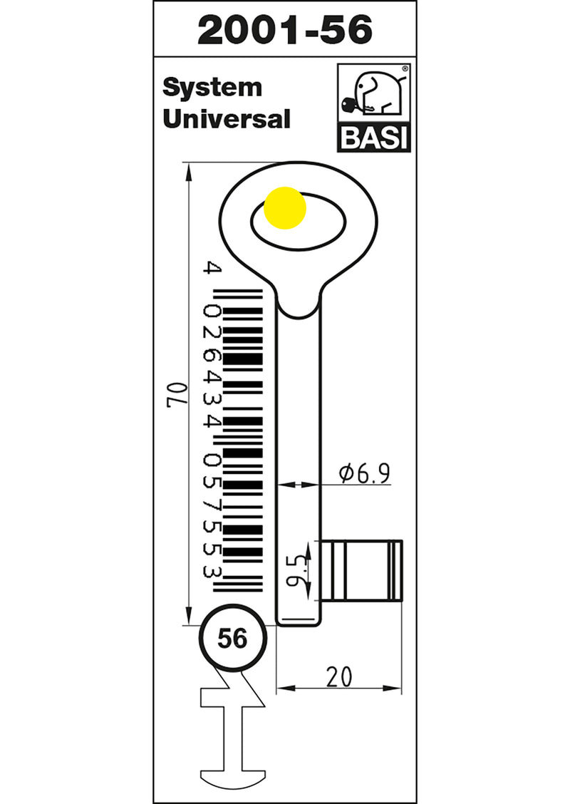 BASI Universal Buntbart-Rohling aus Metall (Rohling)