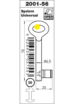 BASI Universal Buntbart-Rohling aus Metall (Rohling)