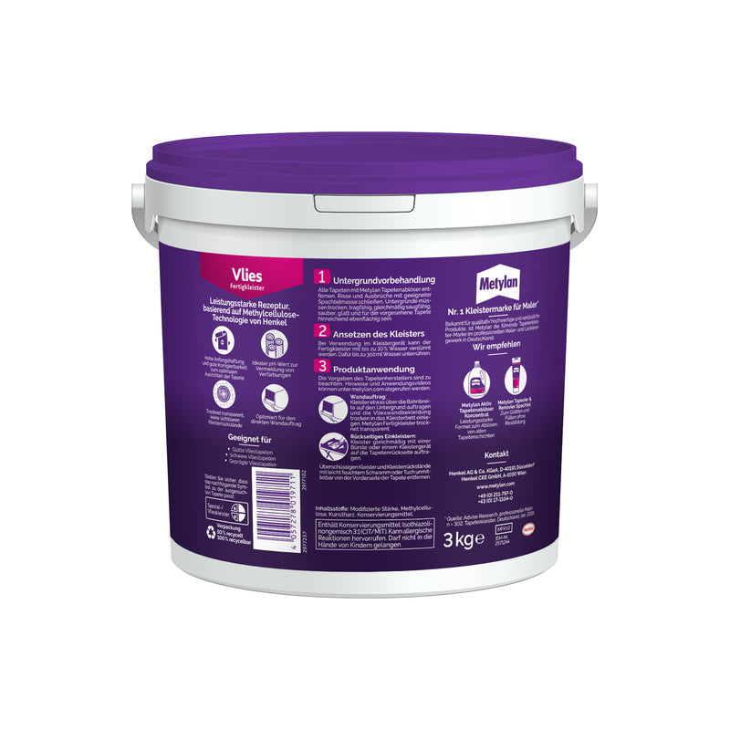 Metylan Vlies Fertigkleister, 3 kg Eimer