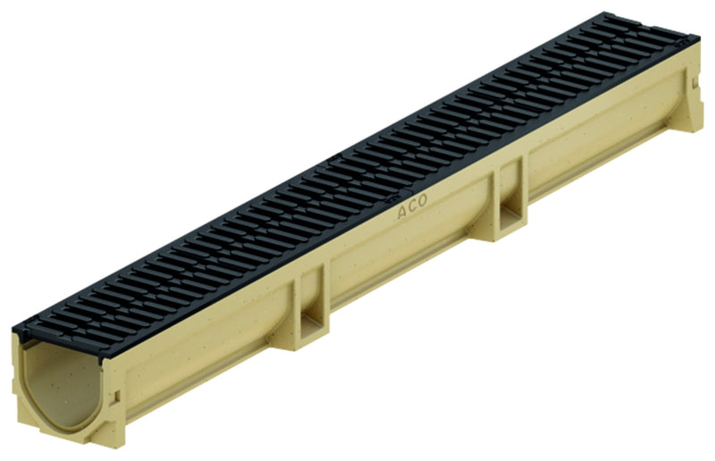 ACO Self Euroline 2.0 Rinne 0,5 m aus Polymerbeton mit Gussrost schwarz (NW100)