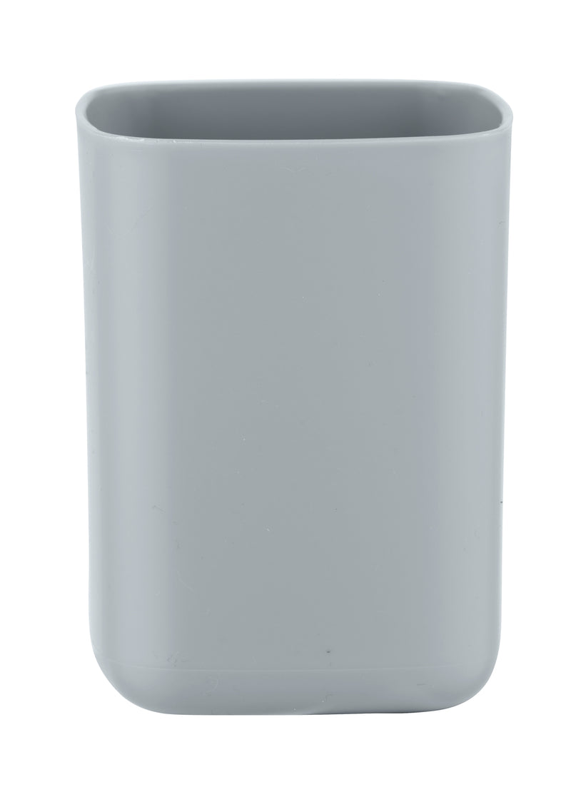 WENKO Barcelona Zahnputzbecher grau, standfest, mit Maßen 7 x 10 x 7 cm