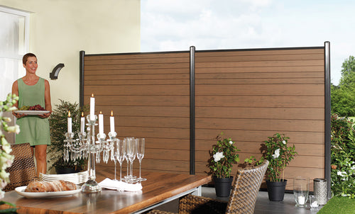 TraumGarten System WPC Zaun-Set anthrazit/anthrazit, 1780 x 1830 mm, 20 mm