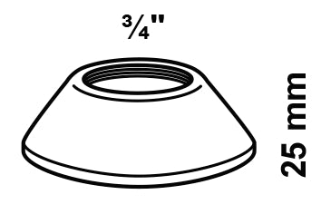 Schütte Gewinderosette in Chrom, Rosette 3/4" x 25 mm