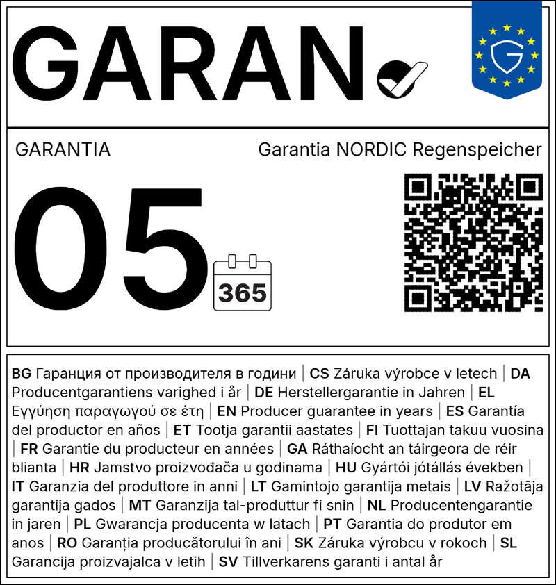 NORDIC Regenspeicher Garantia betongrau, Deckel kindersicher verriegelbar, 300 l
