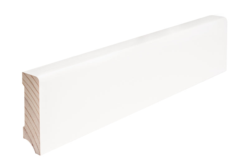 Hocotimber SKL Kiefer Sockelleiste weiß RAL 9016 lackiert, 16 x 40 x 2400