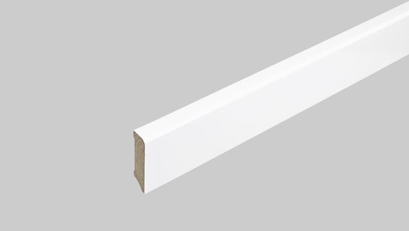 Hocotimber SKL Kiefer Sockelleiste weiß RAL 9016 lackiert, 16 x 58 x 2400