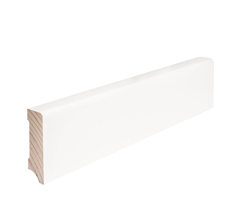 Hocotimber SKL Kiefer Sockelleiste weiß RAL 9016 lackiert, 16 x 58 x 2400