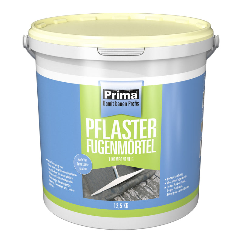 PRIMA 1K Pflasterfugenmörtel beige, Polybutadienfugenmörtel, 12,5 kg Eimer