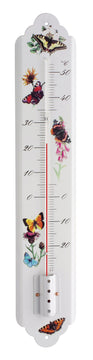 TFA Innen-Außen-Thermometer „Schmetterlinge“, Metall, weiß lackiert