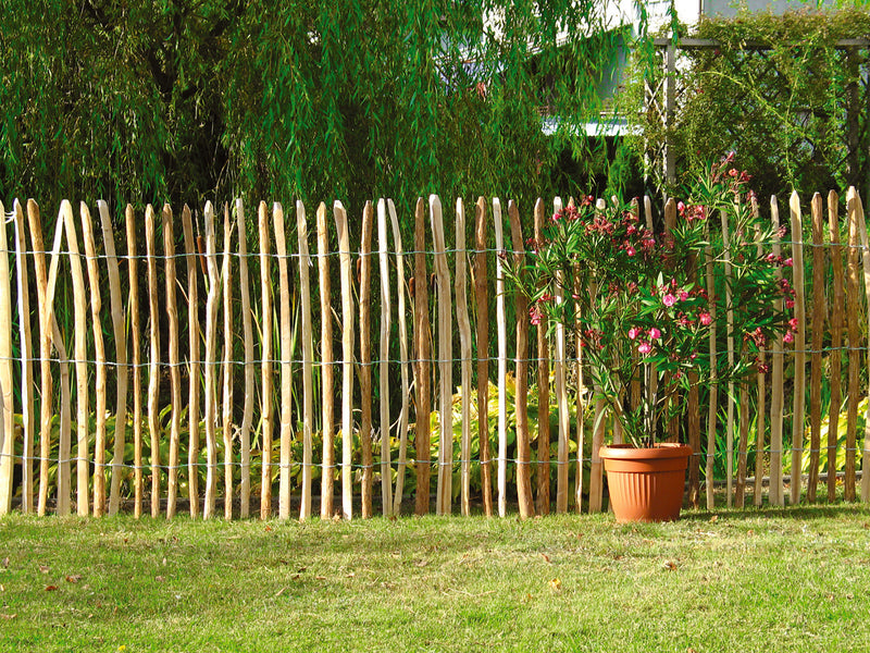 Joda® RUSTIK-ROLLZAUN Staketenzaun aus Holz, naturbelassen, Haselnuss