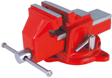 Conmetall Meister Schraubstock drehbar, Stahl-Spannbacken, rot