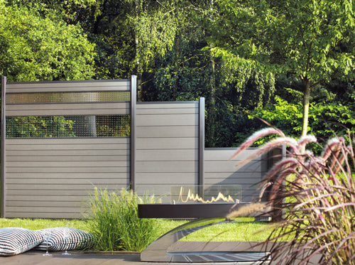 TraumGarten System WPC Zaun-Set anthrazit/anthrazit, 1780 x 1830 mm, 20 mm