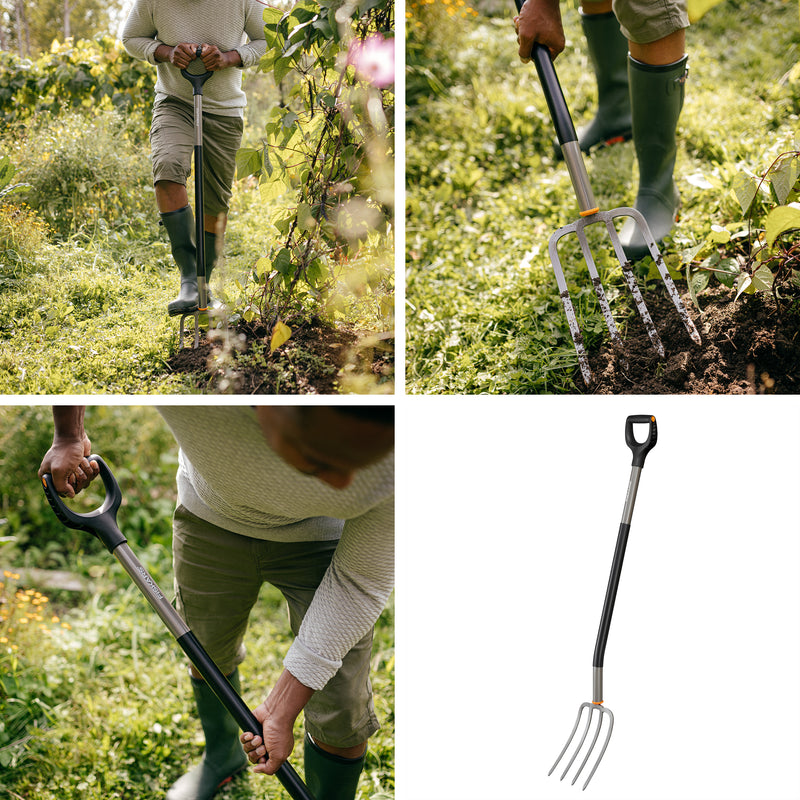 Fiskars Ergonomic Spatengabel, Gabel für Schaufeln, Spaten & Graben
