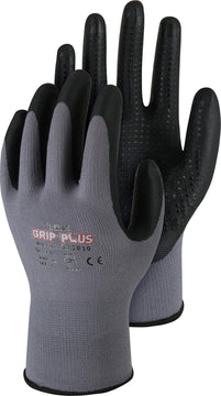 TRIUSO Grip Plus Montagehandschuh Nitril mit Noppen, Größe, grau