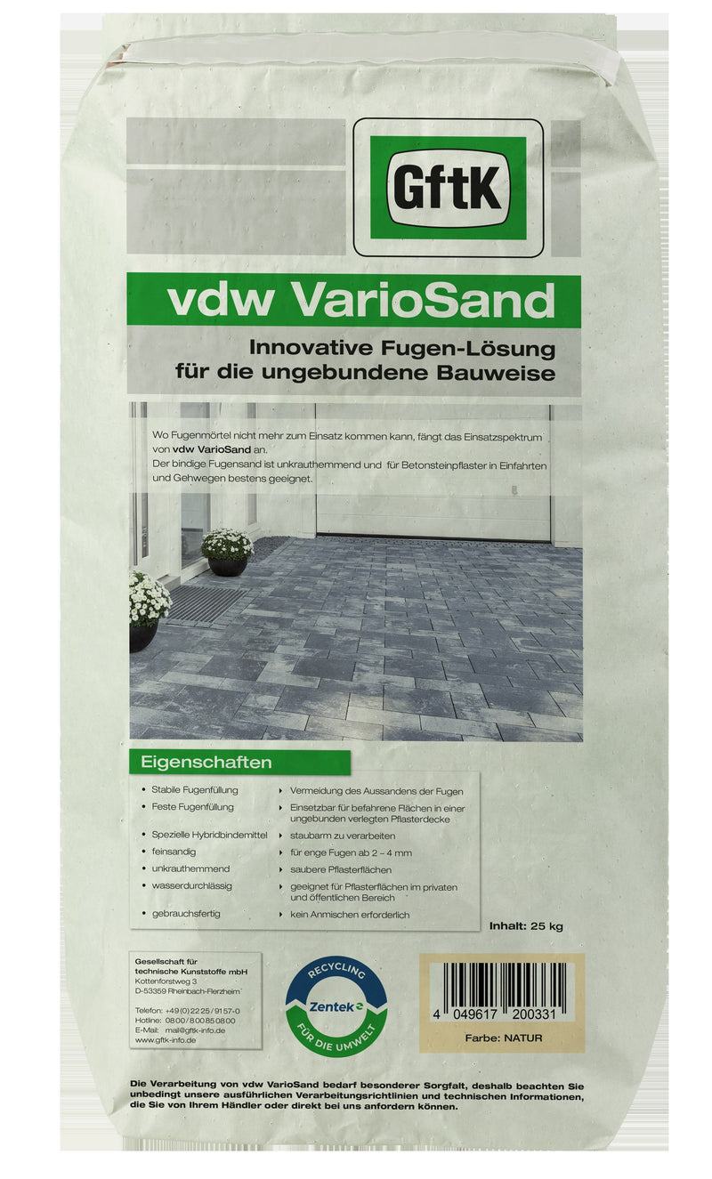 GftK VarioSand natur Fugensand 25 kg, Basalt-Naturstein
