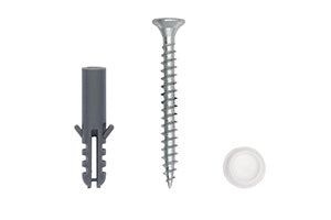 buchheister® Schraubenset mit Dübel und Abdeckkappe, 10 Stück