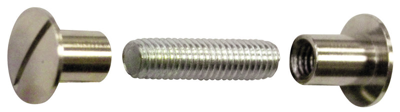 HSI Verbundschraube Messing vernickelt 34-44/8 mm mit Ø 8 mm (2 Stück)