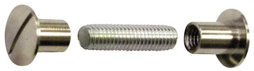 HSI Verbundschraube Messing vernickelt 34-44/8 mm mit Ø 8 mm (2 Stück)