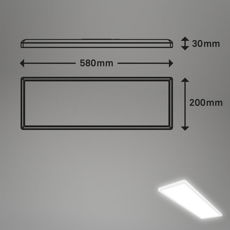 BRILONER Leuchten Panel LED Ultra flat weiß mit Backlight, 58x20x3cm