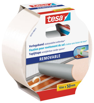 tesa Verlegeband rückstandsfrei entfernbar, doppelseitig, weiß, 50 mm x 10 m