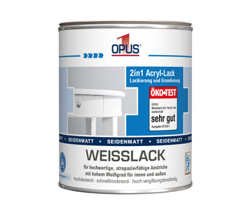 OPUS1 Weißlack wasserverdünnbar, seidenmatt, weiß