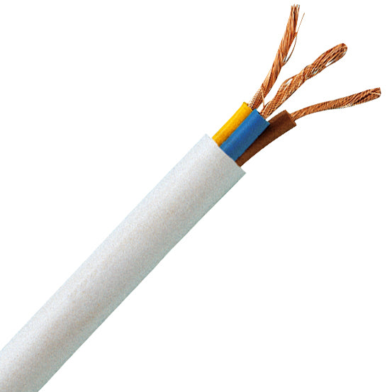Kopp Schlauchleitung 3-adrig 1,00 mm² weiß, flexible Leitung, 10 m