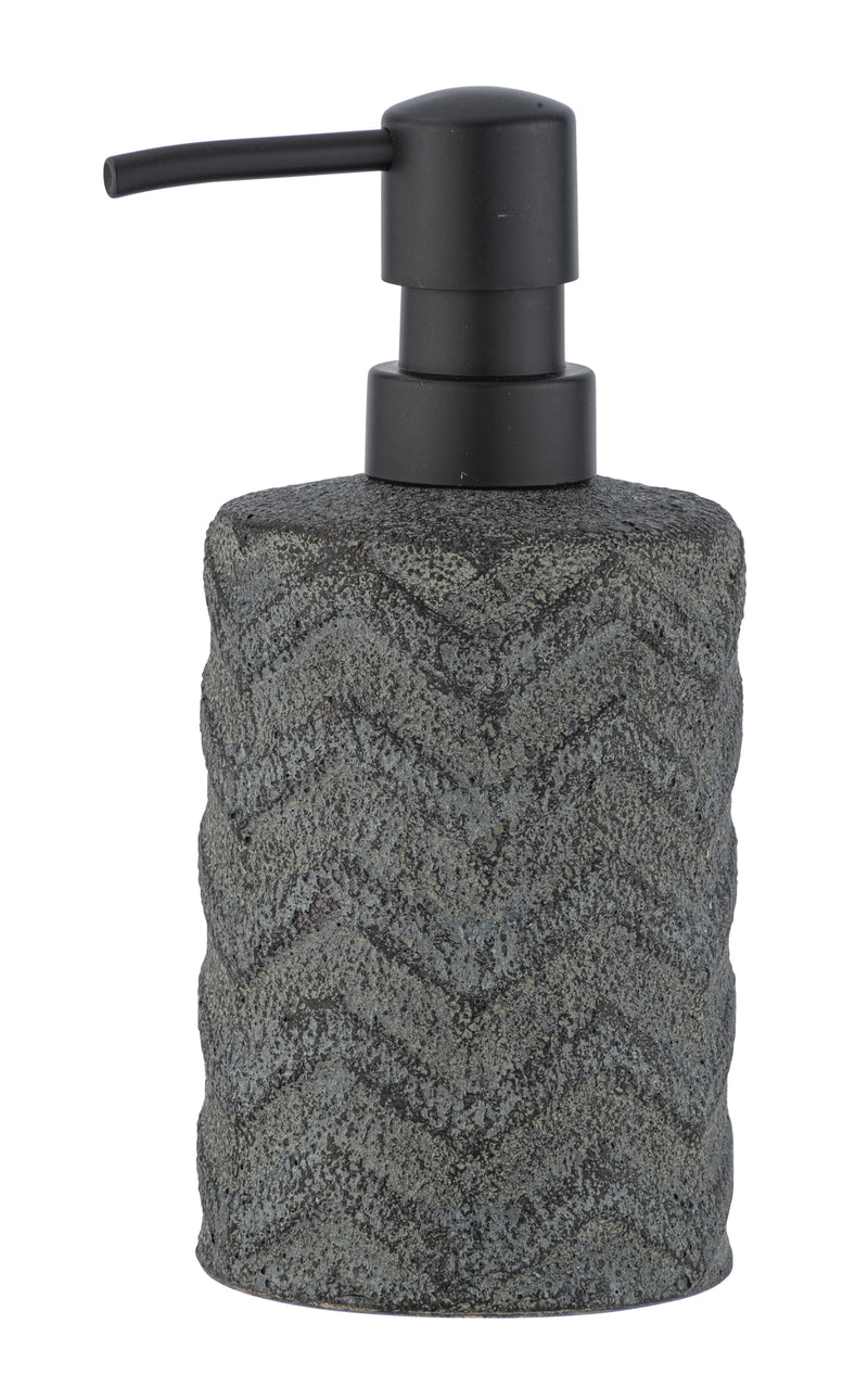 WENKO Mantua Seifenspender aus Keramik/Kunststoff, schwarz, 360 ml
