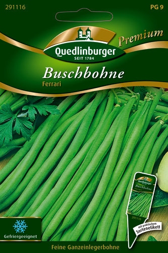 QUEDLINBURGER SAATGUT Buschbohne Ferrari PG 9 Premium, grüne Samen