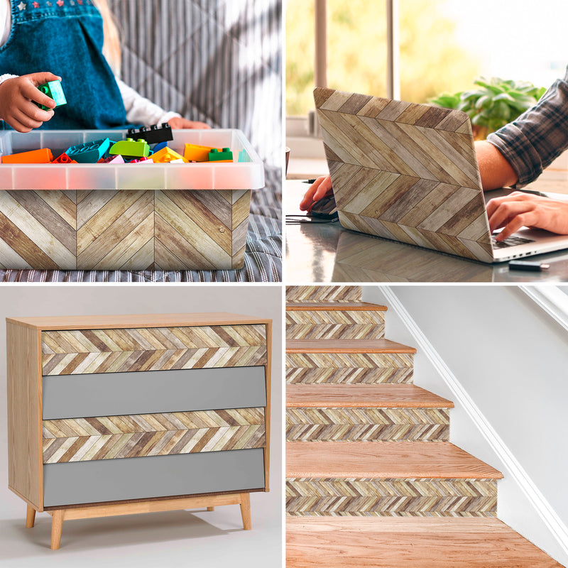 WINDHAGER Perf Fix Klebefolie Retro Holz