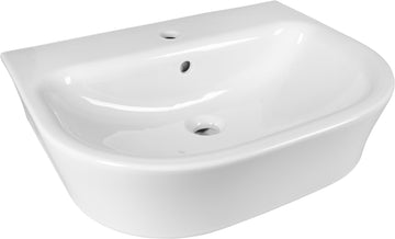 Cornat Pindelo Waschtisch 60 cm, weiß, wandhängendes Waschbecken
