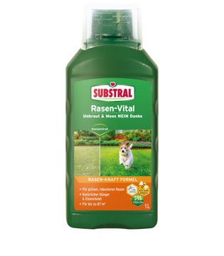 Substral Rasen-Vital, Flüssigdünger mit Mossvernichter & Unkrautvernichter, 1 l