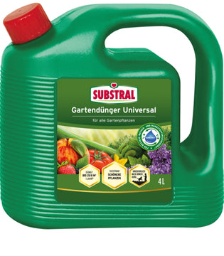 Substral Gartendünger Universal Flüssig, mineralischer Flüssigdünger für Außen, 4 l
