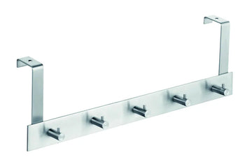 HSI Türgarderobe mit 5 Edelstahl-Haken, 400 x 15 mm
