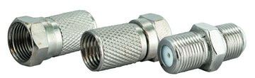 SCHWAIGER F-Verbinder-Set 6,8–7 mm silber, 2×F-Stecker + 1×F-Verbinder