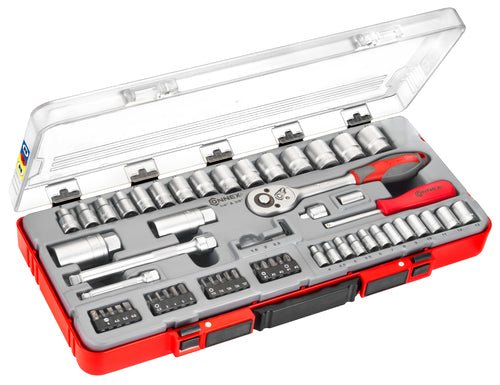 CONNEX Steckschlüssel-Knarrenset 58-teilig mit 3/8" Umschaltknarre