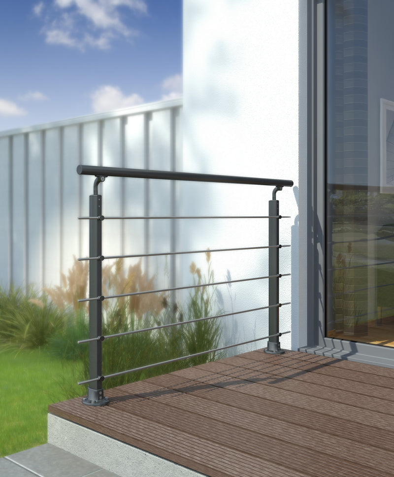 Dolle Prova Geländerset PS150 anthrazit, Edelstahl/Aluminium 1,5 m