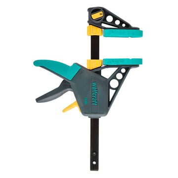 Wolfcraft Einhandzwinge PRO Klemmzwinge schwarz/türkis, Ausladung 100 mm