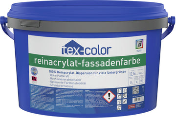 Tex-Color Fassadenfarbe Reinacrylat TC2411, weiß, 5 l, seidenmatt