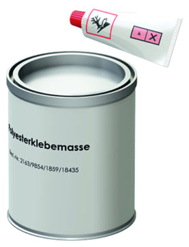 ACO Polyesterklebemasse 0,5 kg mit Härtertube, Kleber für Außen in weißlich