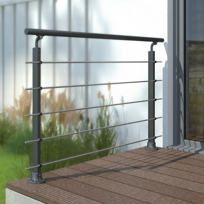 Dolle Prova Geländerset PS150 anthrazit, Edelstahl/Aluminium 1,5 m
