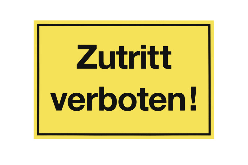 Conmetall Meister Hinweisschild Zutritt verboten, KU gelb, 300x200 mm