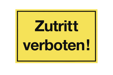 Conmetall Meister Hinweisschild Zutritt verboten, KU gelb, 300x200 mm