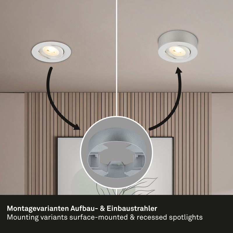 BRILONER Leuchten Aufbauleuchte LED dimmbar flach Chrom