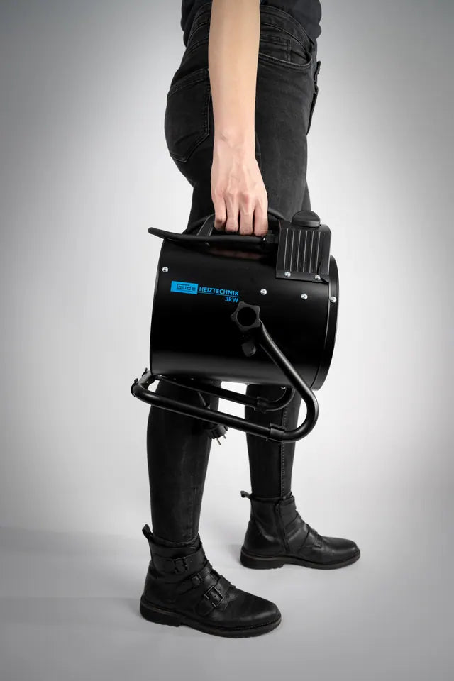 Güde Elektroheizer GEH 3000, schwarz – Heizlüfter mit Ventilatorfunktion