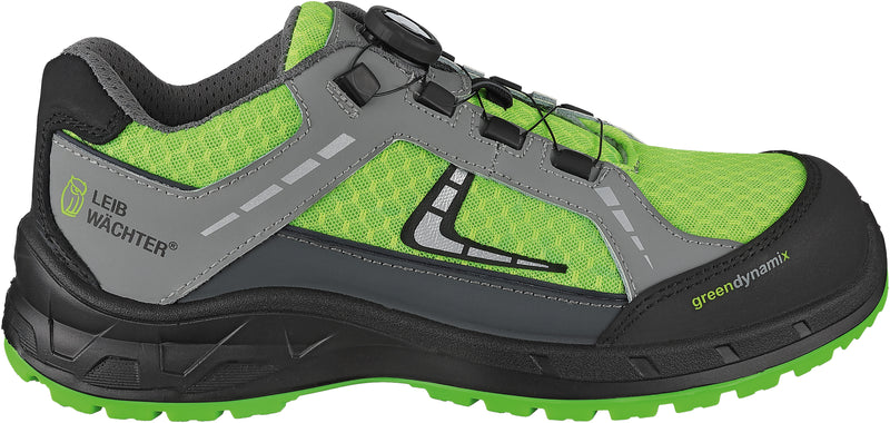 Leibwächter Basel S1P Halbschuh schwarz/grün