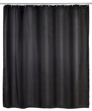 WENKO Duschvorhang Anti-Schimmel Black aus 100% Polyester, 180x200 cm