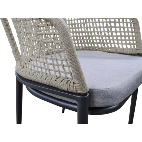 Lesli Living Kioto Stuhl in beige, Gartenstuhl mit Armlehne