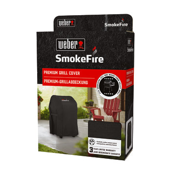 weber Premium Abdeckhaube für SmokeFire EX4, wetterfester Polyesterstoff