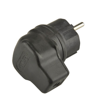UNITEC Schuko-Winkelstecker Vollgummi schwarz IP44